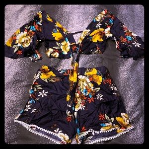 Floral short set